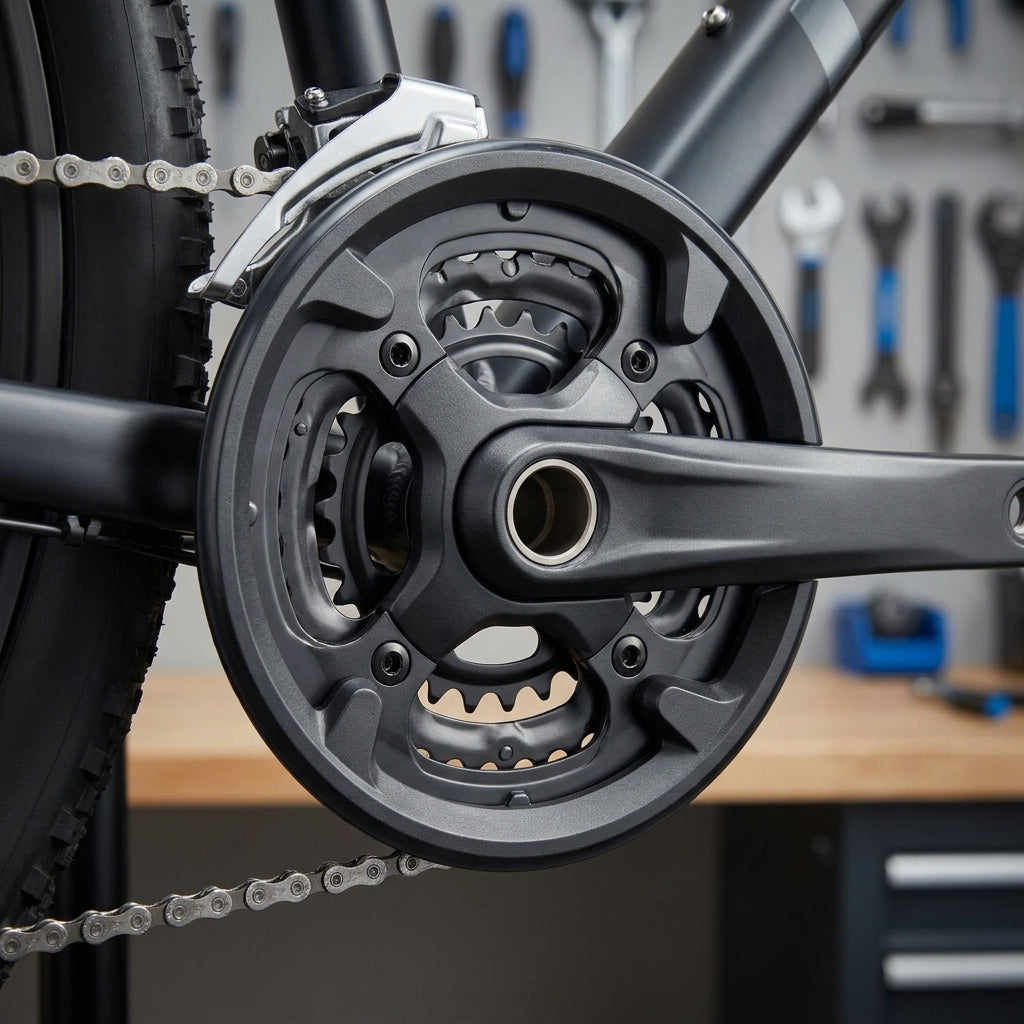 SHIMANO Kettenschutzring FC-M4000 für Fahrrad, schützt Kette, Antrieb und Kleidung. Robust, leicht, präzise Passform für sichere Fahrt.