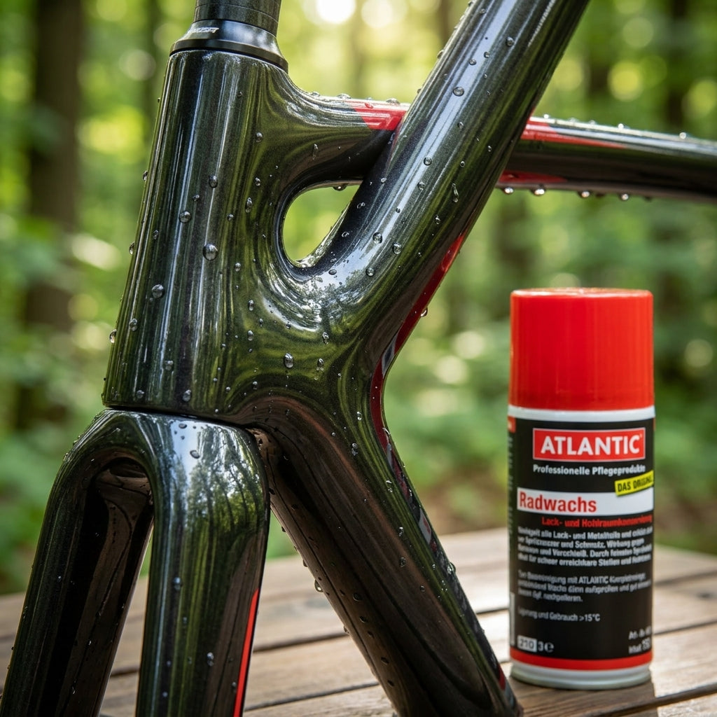 Atlantic Radwachs Spraydose. Reinigt, pflegt und schützt Fahrräder vor Rost, Schmutz und Verschleiß für langanhaltenden Glanz.