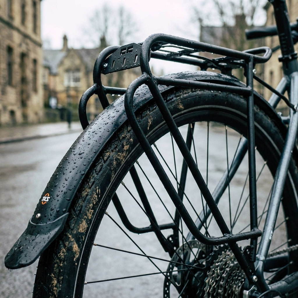 SKS Strebenset GT-Anbindung 53mm für sichere Schutzblechbefestigung am Fahrrad Gepäckträger. Robustes schwarzes Metall.