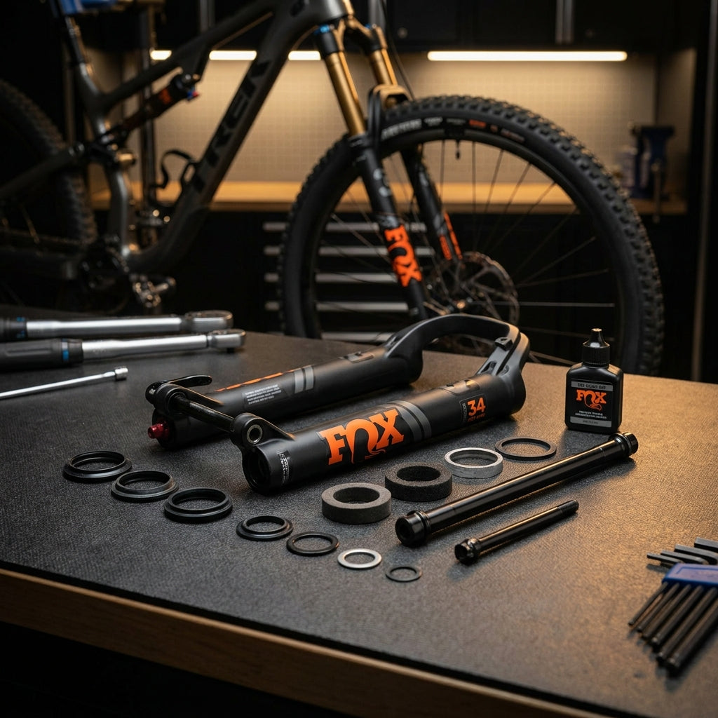 FOX Service Set 34 SC 29 Zoll 120mm 15x110 Kabolt. Präzise Wartung für FOX Federgabeln. MTB Fahrrad Ersatzteil.
