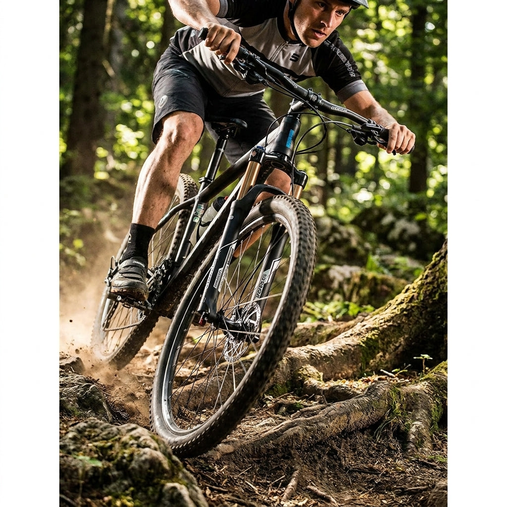 SR Suntour RAIDON XC air Federgabel 29 Zoll, weiß. Hochleistungs-MTB Gabel für Trails mit Remote Lockout.