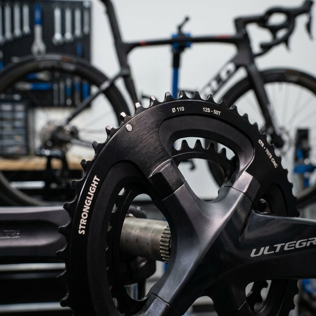 Stronglight Kettenblatt 54 Zähne schwarz für Shimano Ultegra FC-R8100 12-fach. Hochwertiges 7075 Aluminium für Rennrad Performance.