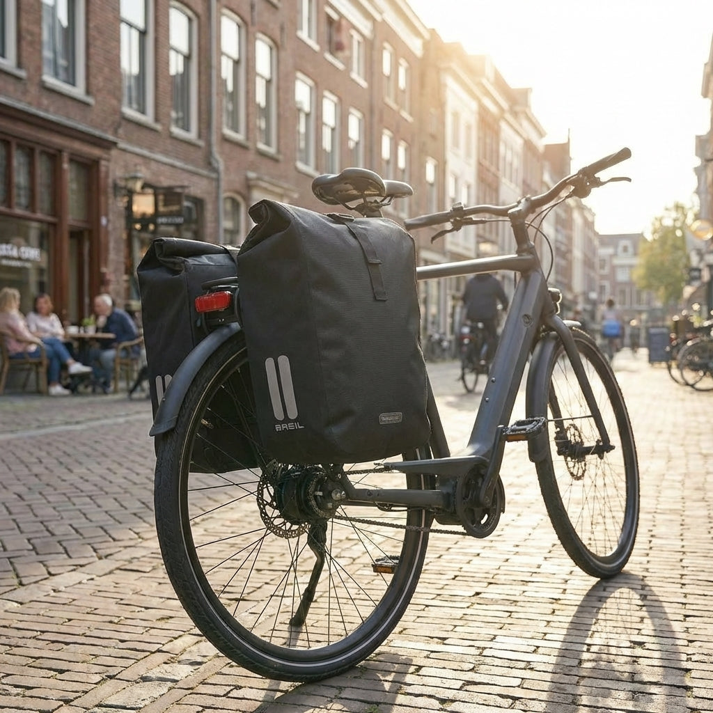 Basil Move MIK Gepäckträgertasche schwarz 10-26ltr. Robuste, erweiterbare Fahrradtasche für Pendler und Einkauf.