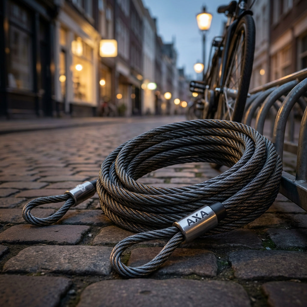 AXA Double Loop Schlaufenkabel 10m Ø10mm für Fahrrad Motorrad Diebstahlschutz. Robuste Sicherung für wertvolle Gegenstände.