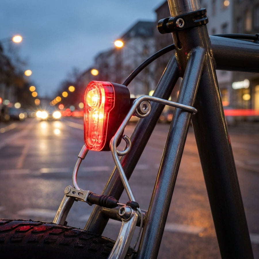 Busch&Müller Rücklicht Halterung für Cantilever Fahrradbremsen. Stabiler Edelstahl-Halter für sichere Sichtbarkeit.