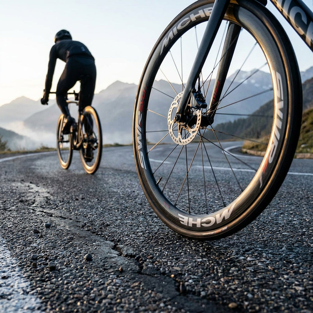 Miche SWR EVO 40 Disc Carbon Laufradsatz für Rennrad. 40mm Felgenprofil, Scheibenbremsen. Leicht & aerodynamisch.