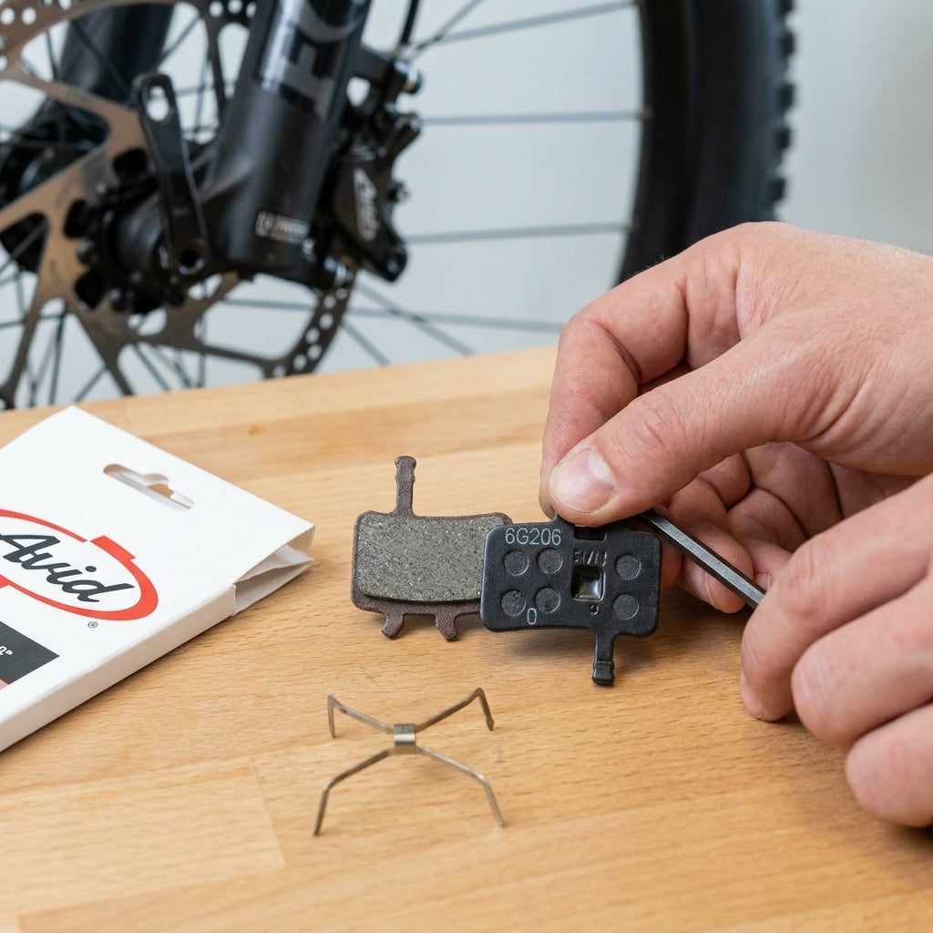 Avid Scheibenbremsbelag Set für Juicy/BB7 organisch. Montage am Fahrrad.