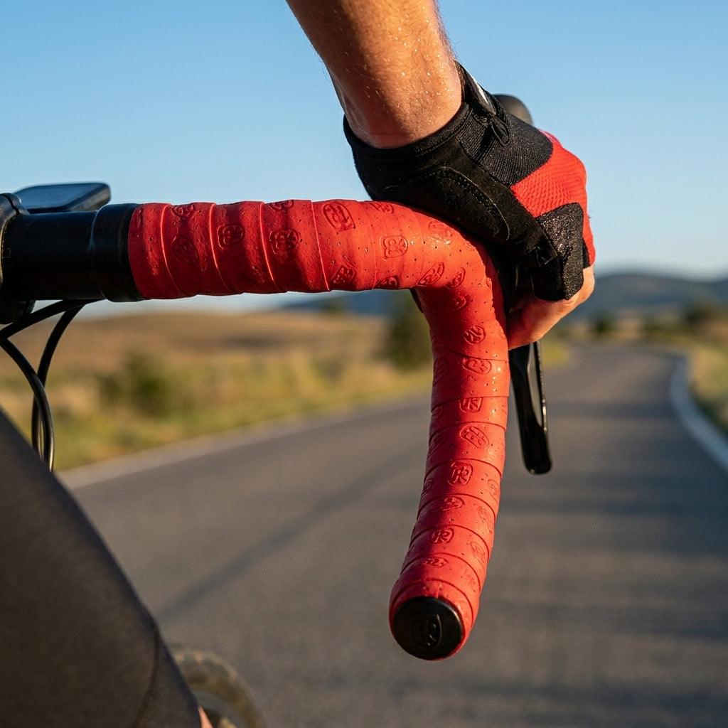 Ritchey Comp Lenkerband Kork, rot. Hochwertiges Fahrradlenkerband für Komfort und Grip an Rennrad oder Gravelbike.