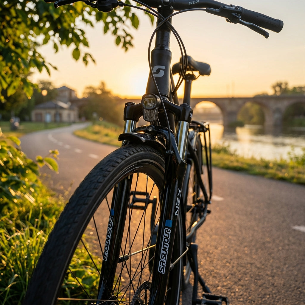 SR Suntour SF20 NEX P HLO 28 Zoll Federgabel schwarz. Komfort und Kontrolle für Stadt- und Tourenräder.