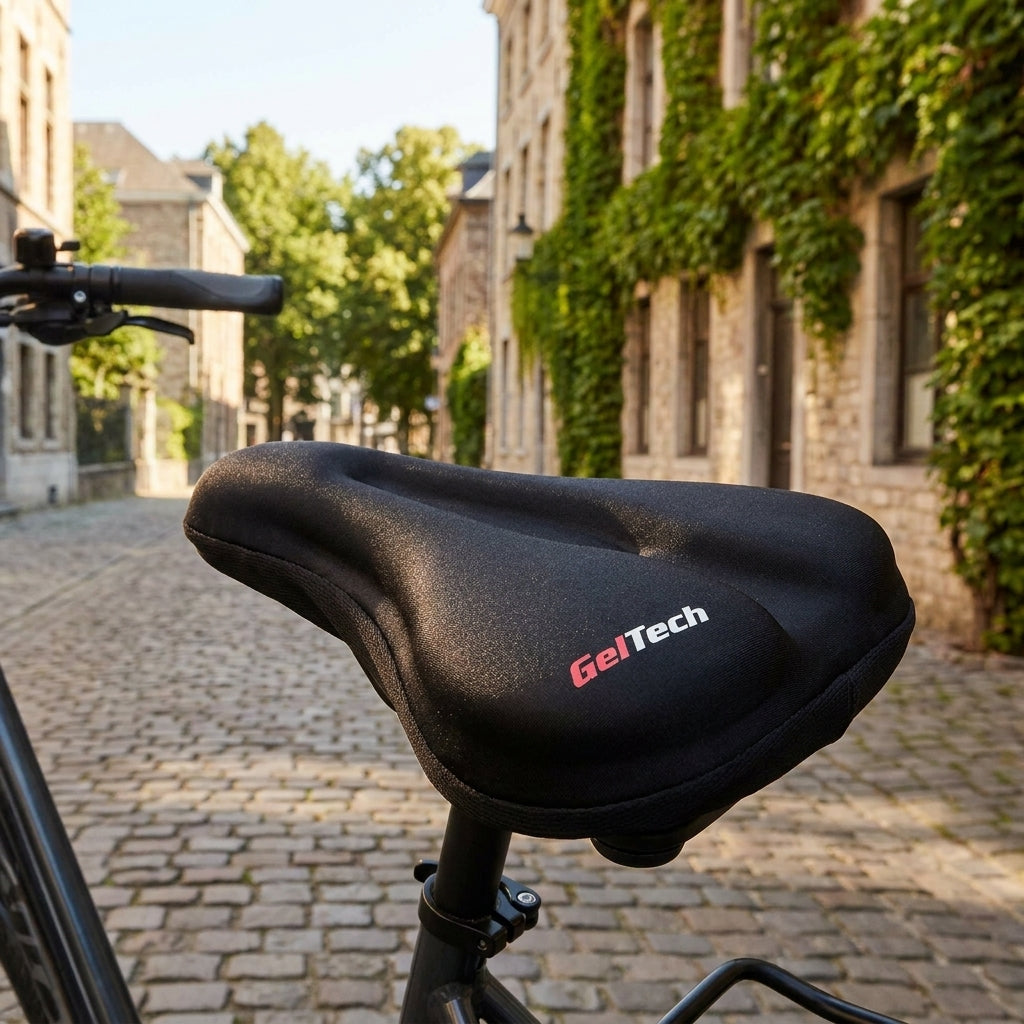 XLC Sattelüberzug SC-G02 schwarz, ergonomisch mit Geltech Einlage für Touren/City Fahrräder. Maximaler Komfort.