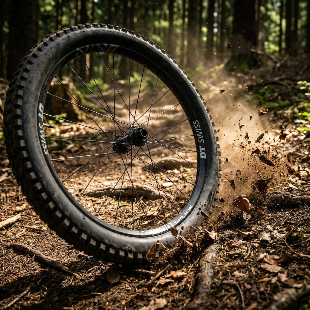 DT Swiss M 1900 SPLINE 27,5" All-Mountain Laufrad schwarz. Robustes MTB-Rad für Trailfahrer mit optimalem Grip und Kontrolle.