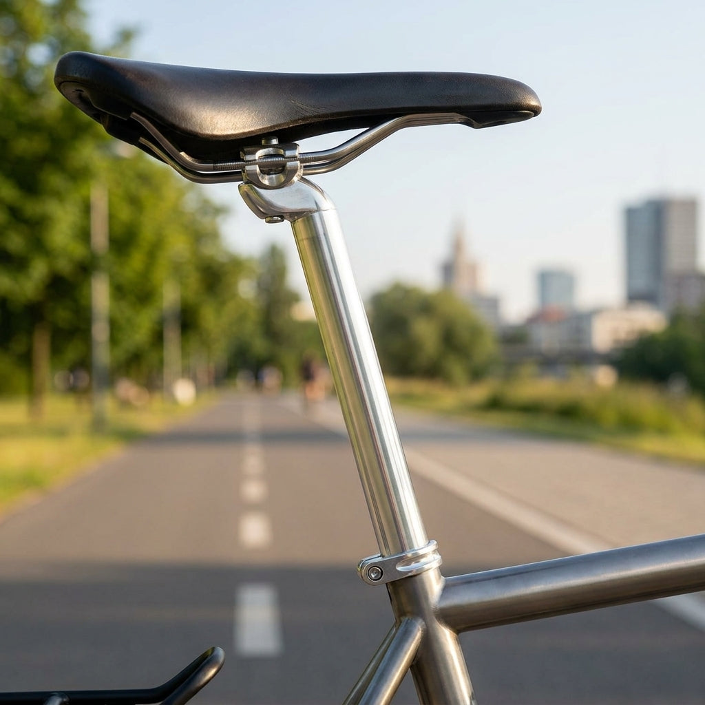 Ergotec Patentsattelstütze 26.6mm 350mm silber Aluminium. Robuste, sichere Fahrrad-Sattelstütze für Stabilität.