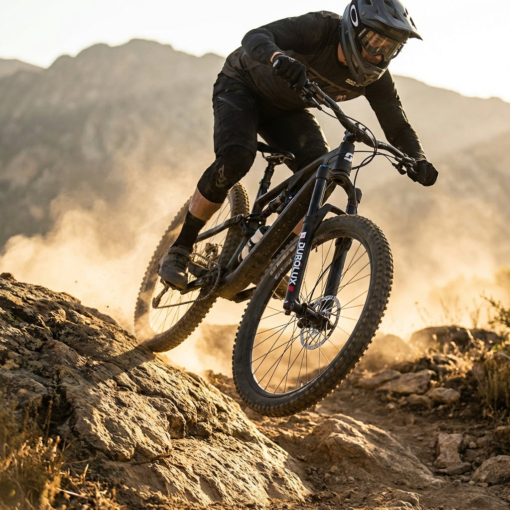 SR Suntour DUROLUX 38 EQ Boost 29 Zoll Federgabel, schwarz matt. High-Performance Mountainbike Federgabel für Enduro.