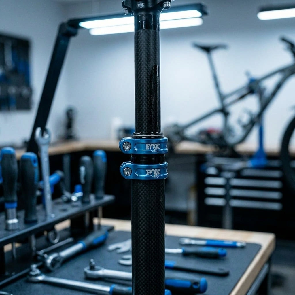 FOX Kit Tooling Transfer Neo Shaft Clamps für präzisen Service von FOX Transfer Neo Sattelstützen. Spezialwerkzeug für Wartung und Sicherheit.