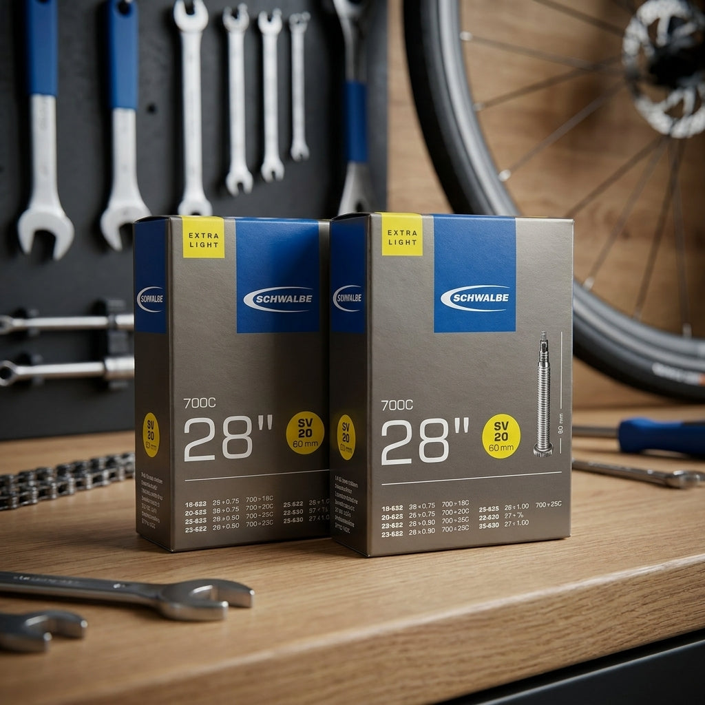 Schwalbe SV20 Fahrradschlauch 28 Zoll, 2er Set. Extra langes Sclaverand-Ventil (60mm) für zuverlässige Fahrten.