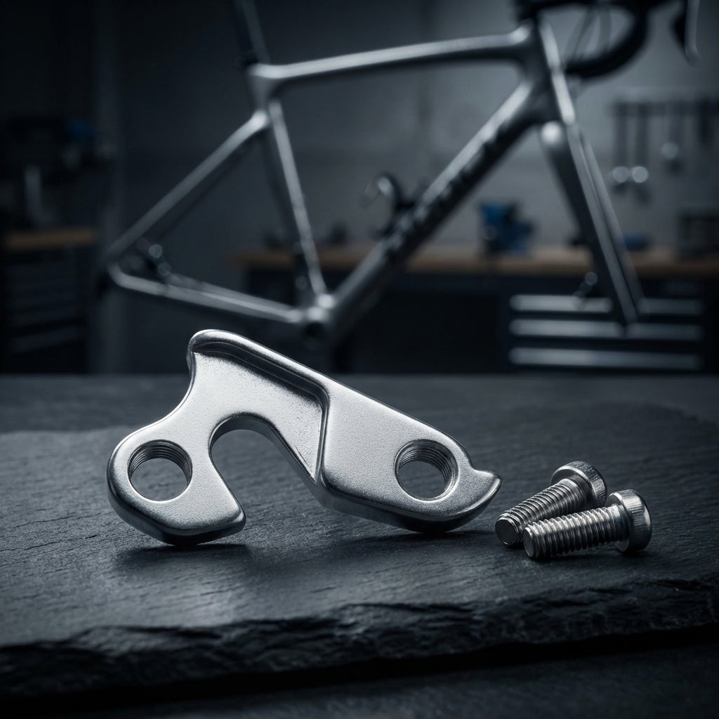 Marwi Schaltauge GH-022 mit M8x0,75 Schraubensatz aus Aluminium für präzise Schaltung am Fahrrad.