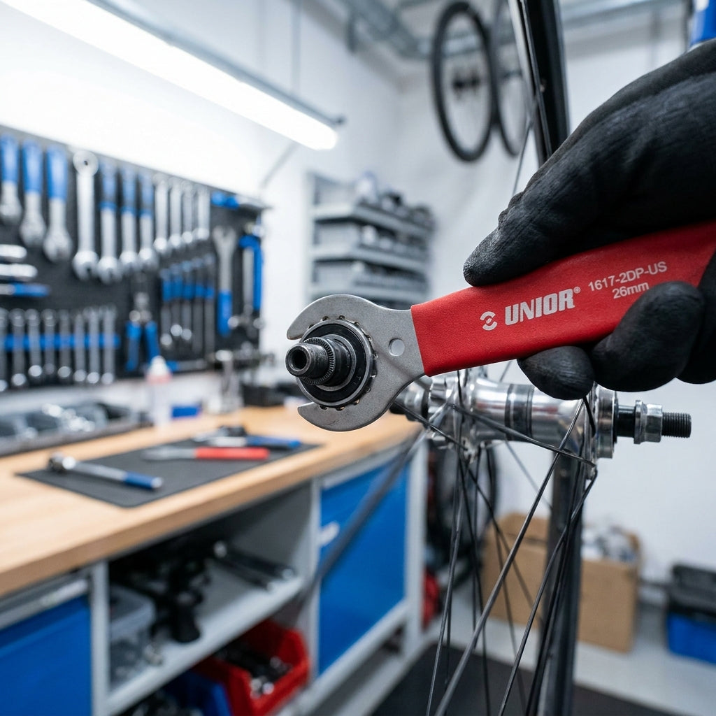 Unior 1617-2DP-US Konusschlüssel 26mm, rot. Präzises Fahrradwerkzeug für Wartung und Reparatur. Qualität für dein Bike.