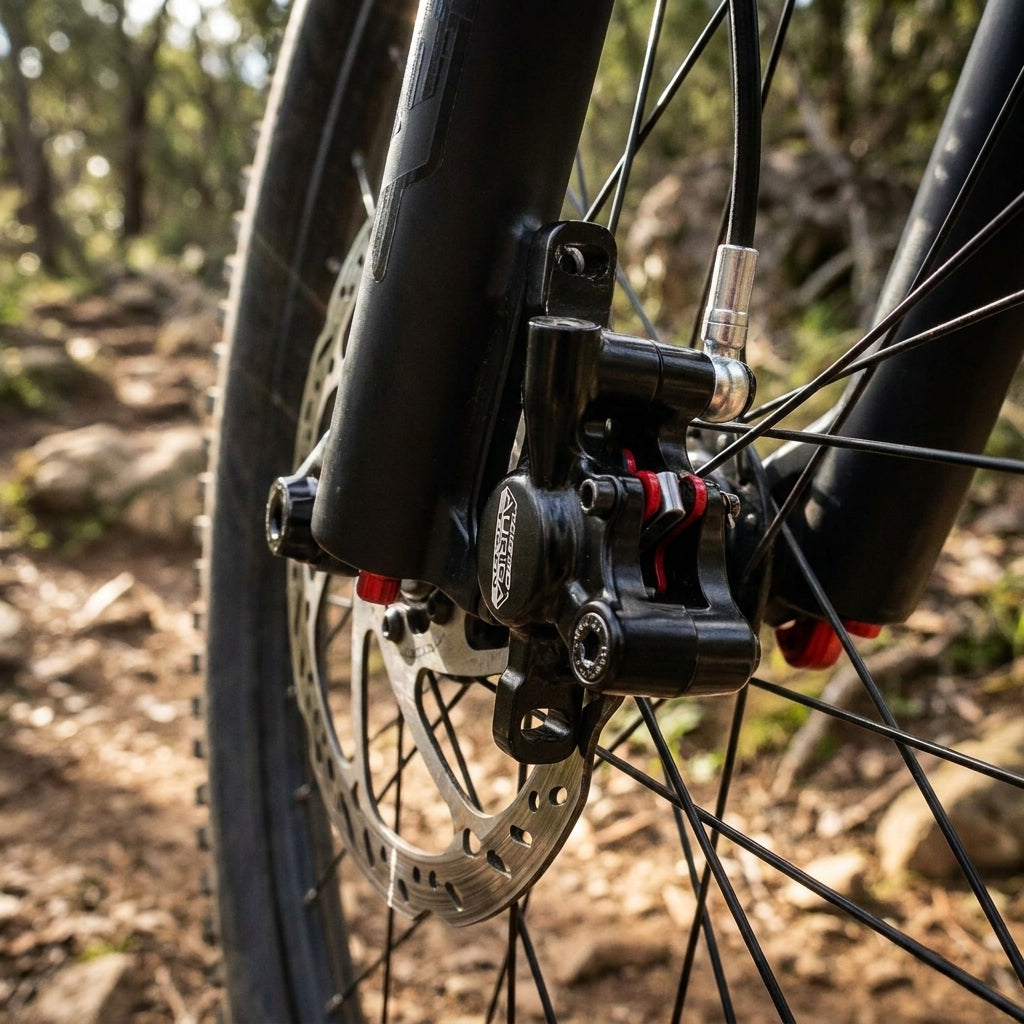 TEKTRO Auriga Twin HD-T525 2-Kolben Scheibenbremssattel schwarz für präzise Fahrradbremsen, Postmount, zuverlässig, leicht.