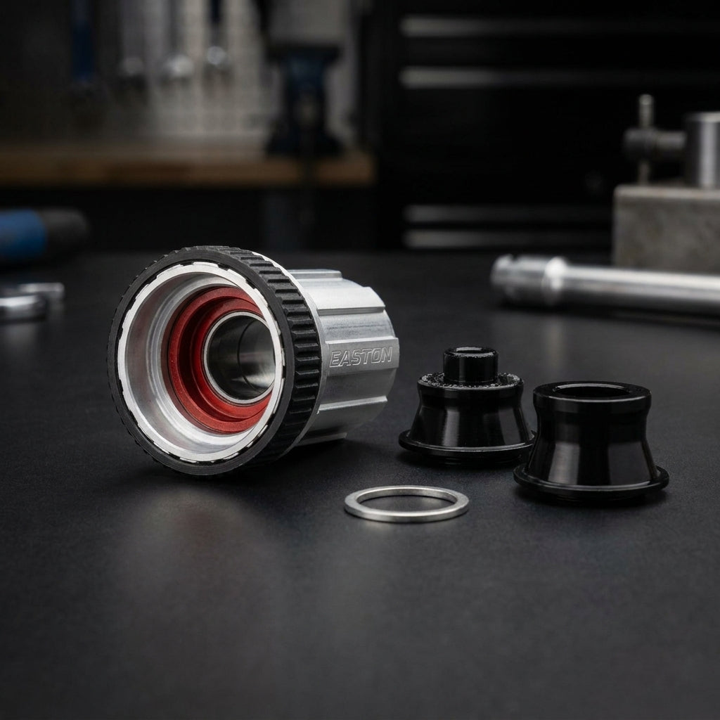 Easton Freilaufkörper Vault Campagnolo 10/11-fach, präziser Freilauf für Easton-Naben, zerlegt mit Zubehör.