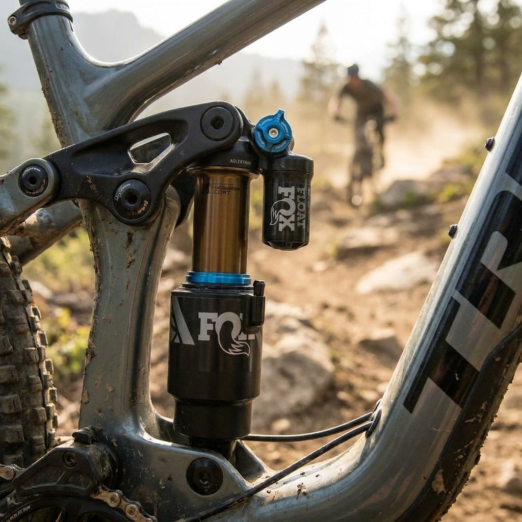 FOX Volume Spacer Float DPX2 blau: präzise Federwegsabstimmung für Mountainbike Dämpfer, progressives Fahrverhalten, erhöhter Durchschlagschutz.