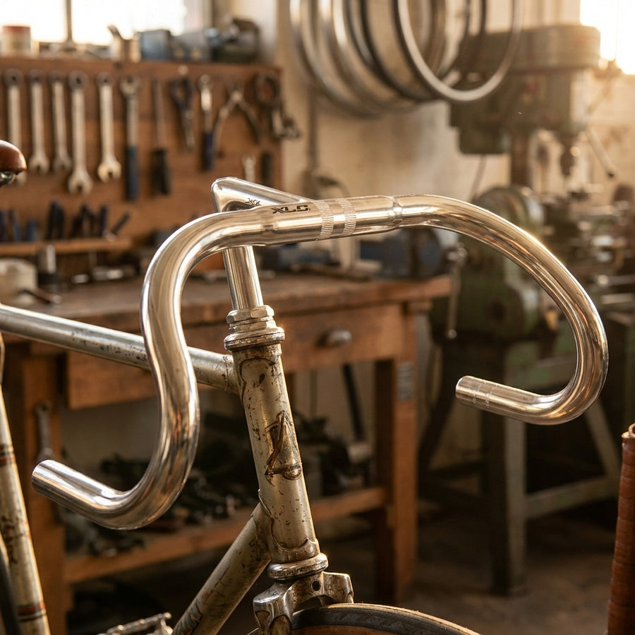 XLC Road-Bar HB-R06 Silber: Klassischer 420mm Rennradlenker aus Aluminium mit 25,4mm Klemmung für Retro-Bikes.