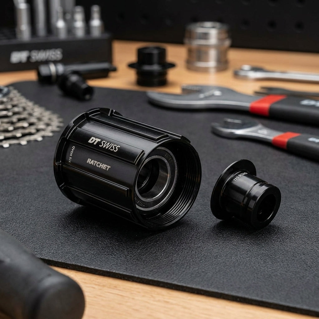 DT Swiss Freilauf Umrüstkit Ratchet Shimano 12x142mm rot. Präzise Naben-Umrüstung, leicht, leistungsstark für dein Bike.