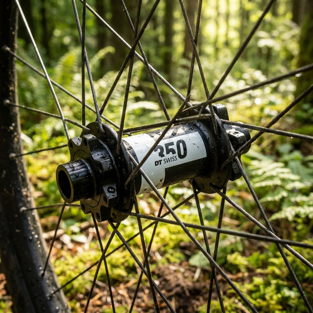 DT Swiss Nabe MTB VR 350 Straightpull 28 Loch schwarz. Zuverlässige, robuste Fahrrad Frontnabe für Mountainbike Laufräder.