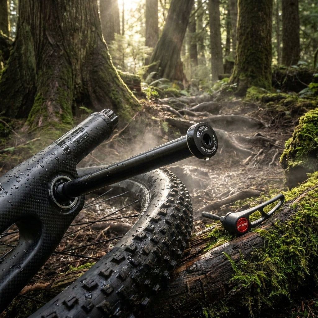 DT Swiss RWS Plug In MTB Steckachse 12x142mm schwarz. Steife, sichere Laufradbefestigung für Mountainbikes mit cleanem Look.