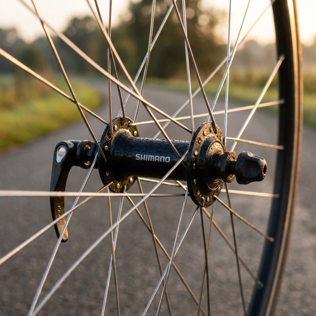 SHIMANO HB-RS300 Vorderradnabe für Rennrad und Trekking. Zuverlässige 32-Loch Nabe für Felgenbremsen und langlebige Laufräder.