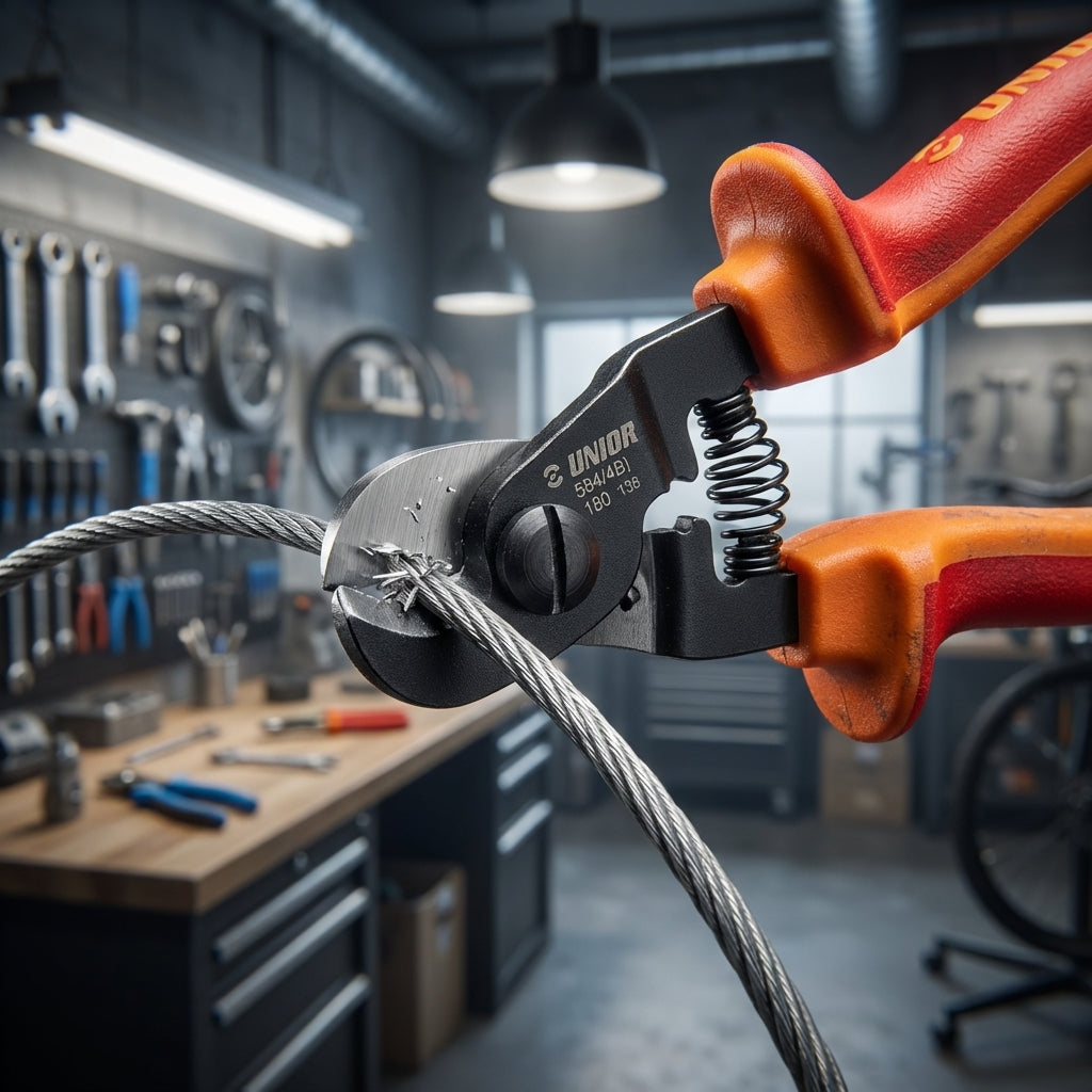 Unior Stahlseilbowdenschneider rot 584/4BI-US aus gehärtetem Spezialstahl mit ergonomischem Zweikomponenten-Griff