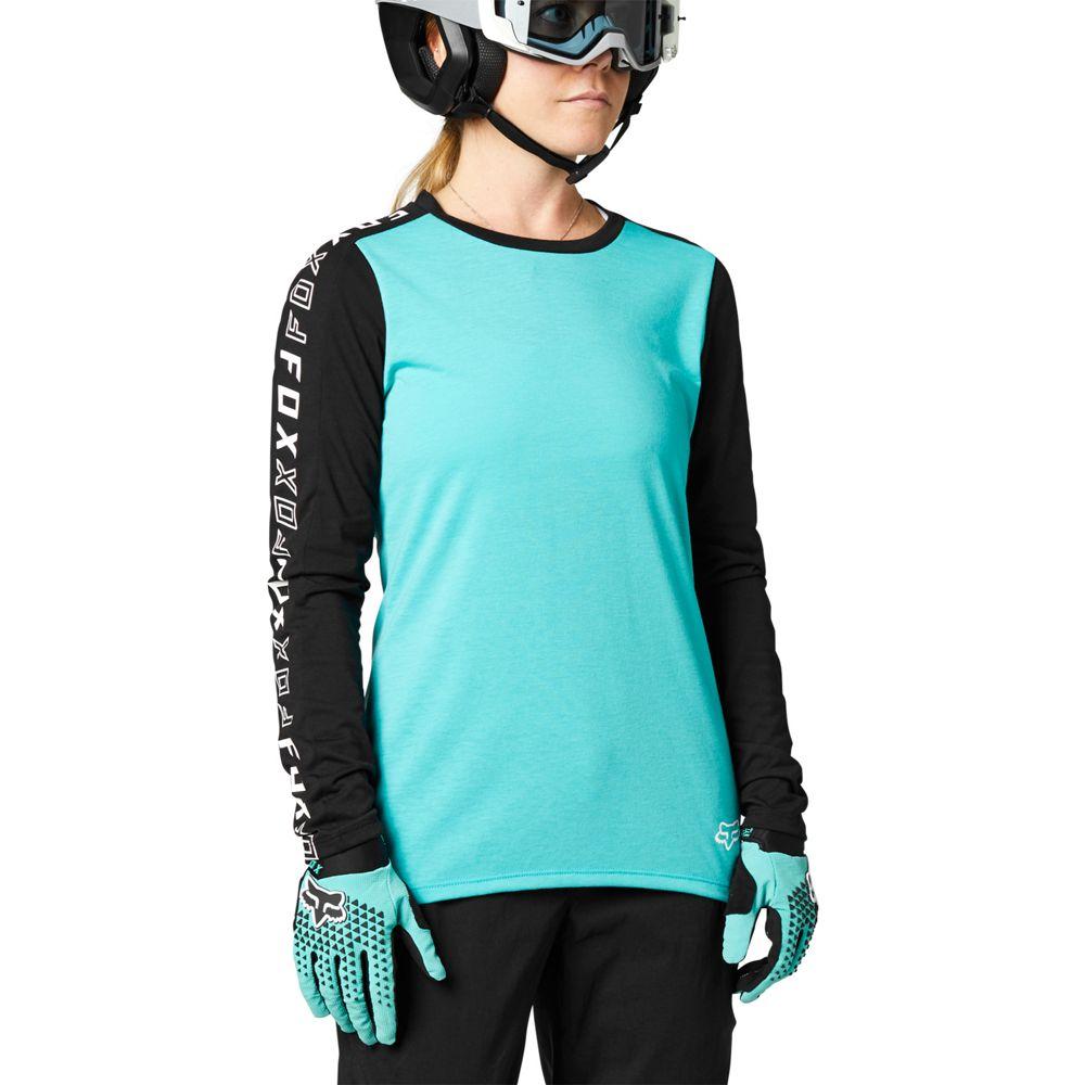 FOX W RANGER DR LS Jersey teal Größe M