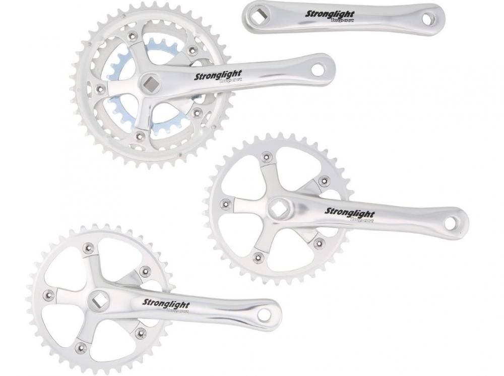 Stronglight Kurbelgarnitur IMPACT TANDEM 170 mm ALU silber KETTENSCHALTUNG
