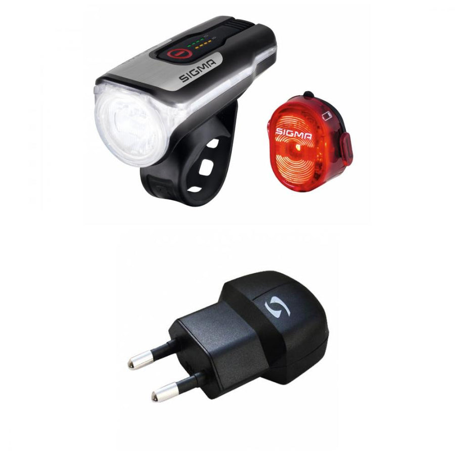 Sigma LED-Akku-Beleuchtungs-Set Aura 80 USB inkl Nugget II Ladegerät StVZO