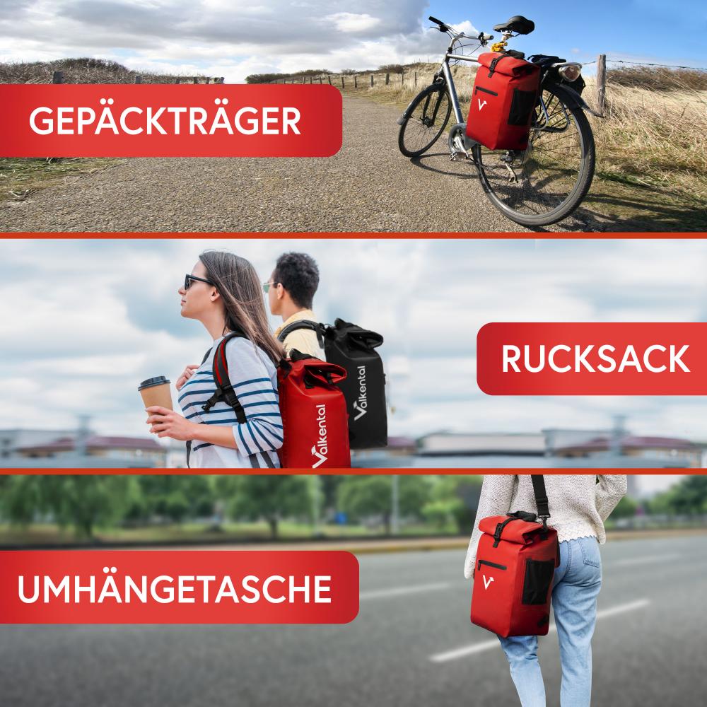 Valkental Rucksack ValkOne 3in1 Fahrradtasche rot