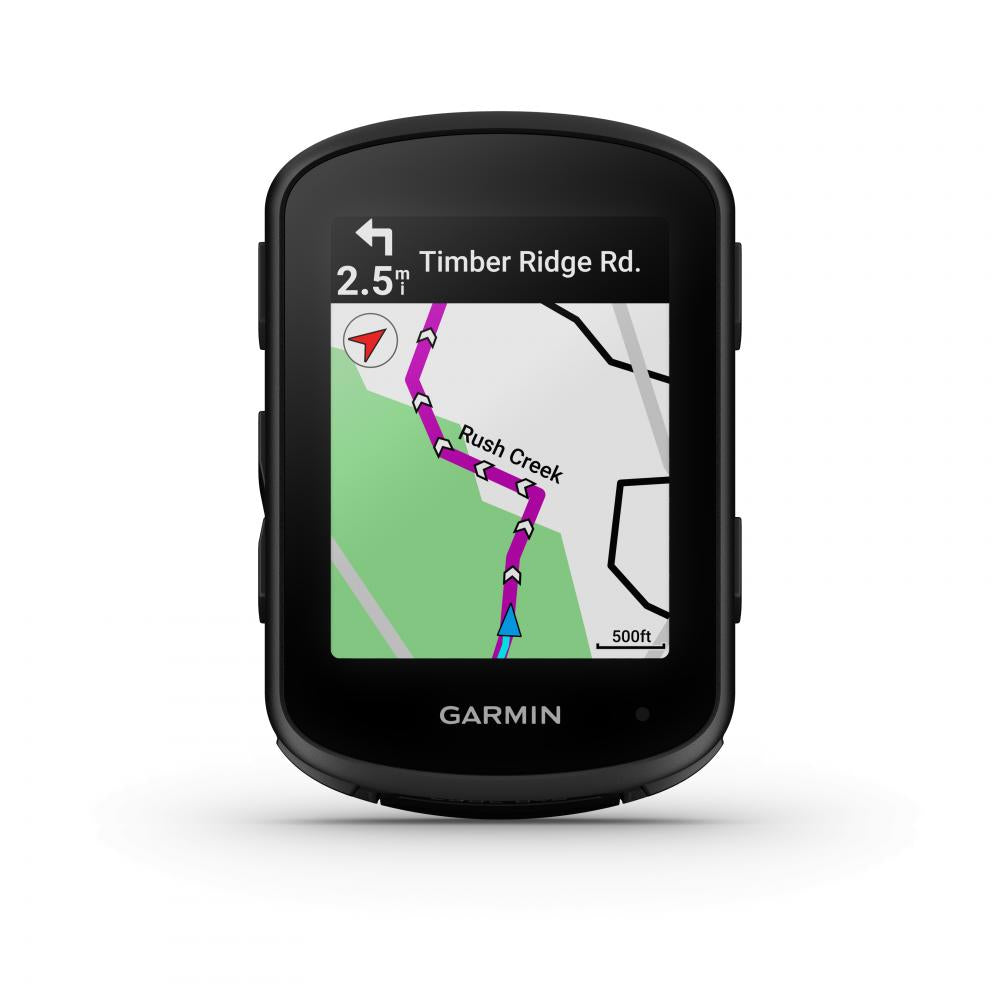 Garmin Edge 840 Fahrradcomputer mit 2,6" Touchscreen zeigt Navigation, Karte und Routenführung.