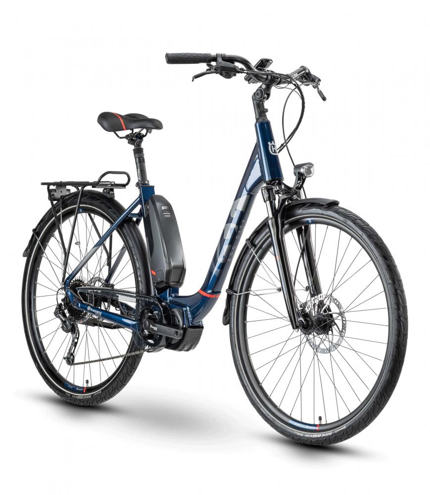 Husqvarna Eco City EC3 28"x44cm 9S Deore, Shimano  E6100 60Nm 504Wh Blue/Red