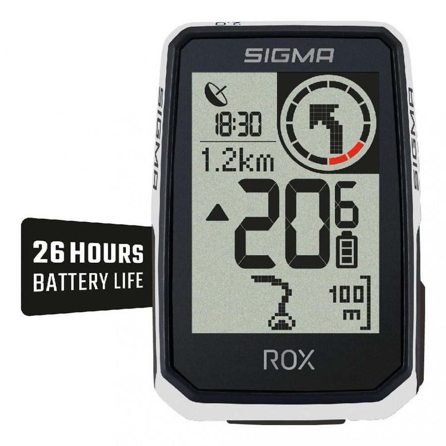 Sigma Sport ROX 2.0 Endurance weiss - GPS Fahrradcomputer mit 2,0" Display, IPX7 wasserdicht, 26h Akkulaufzeit, inkl. Halterung & USB-C Kabel