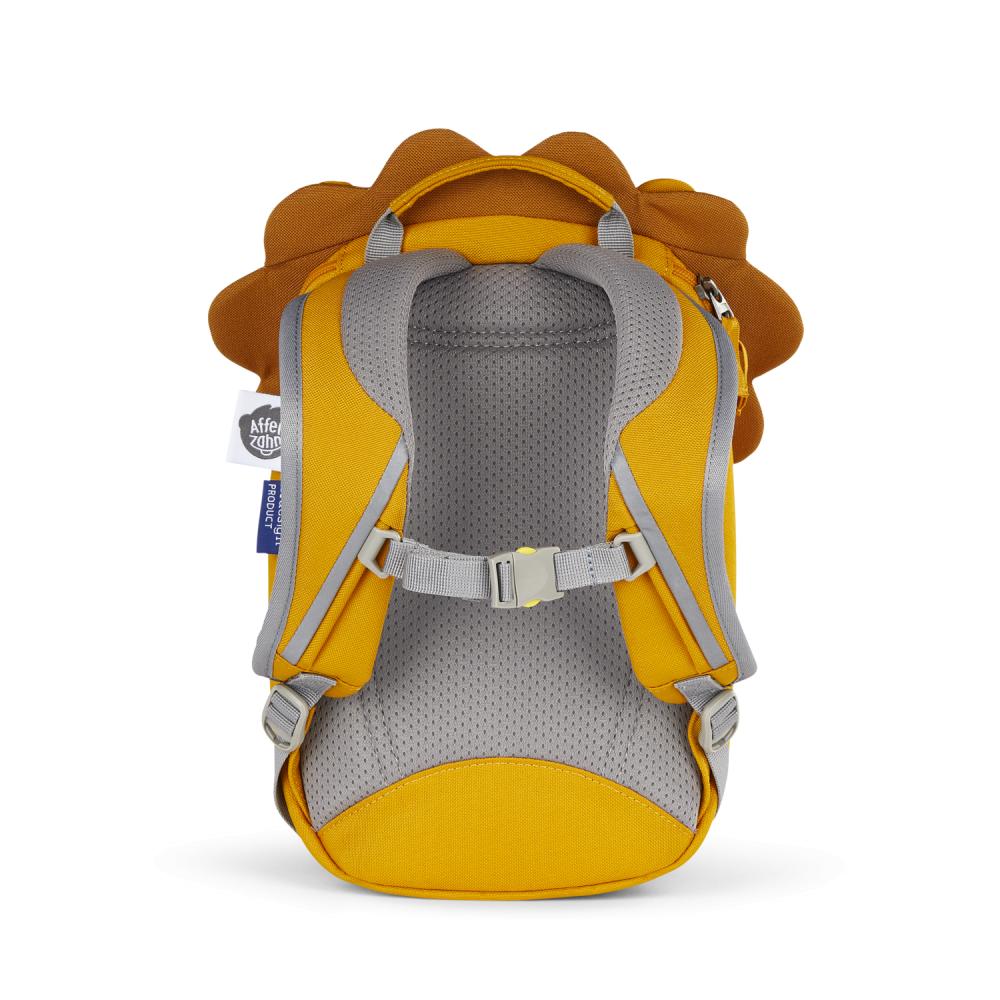 Affenzahn Kleiner Freund Löwe Kinderrucksack  4L Volumen, 220g, für Kinder ab 1 Jahr, nachhaltig aus recyceltem PET, reflektierende Details, personalisierbare Ziehzunge