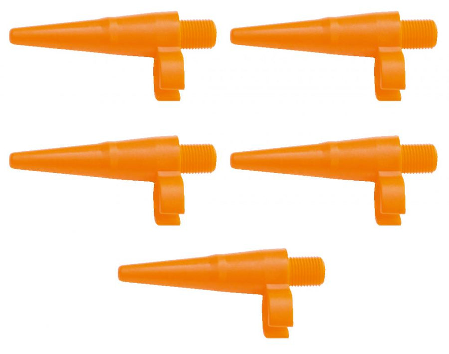 SKS Campingnippel Set 5 Stück orange für Luftmatratzen, Planschbecken und Campingausrüstung, robustes Material, passgenau für verschiedene Ventile, langlebig