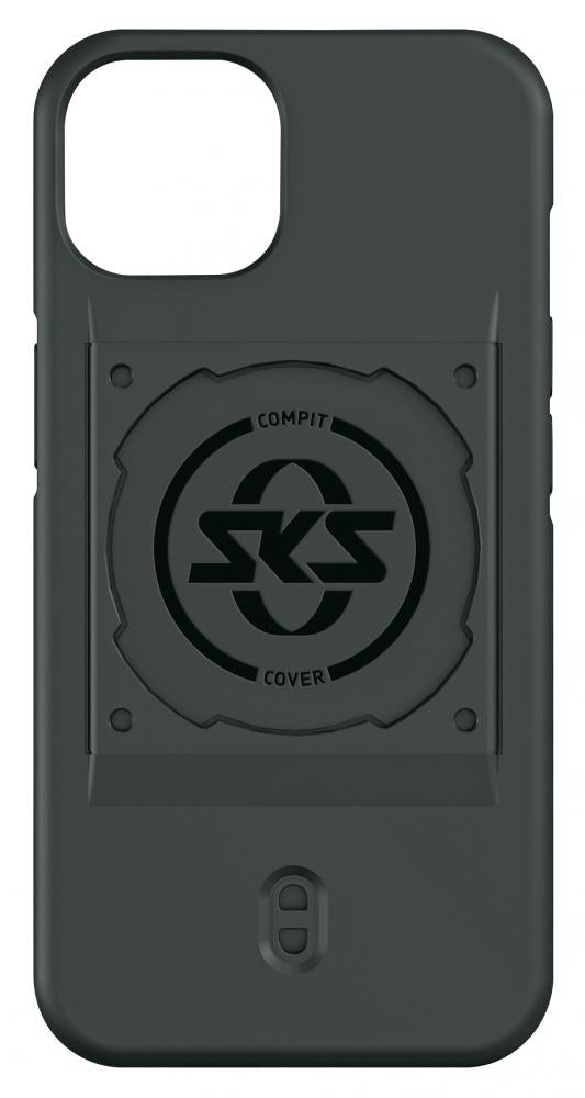 SKS Compit Cover für Apple iPhone 15  sicheres Befestigen am COMPIT-System mit stoßdämpfender 2-Komponenten-Hülle und Oversize-Bajonettaufnahme