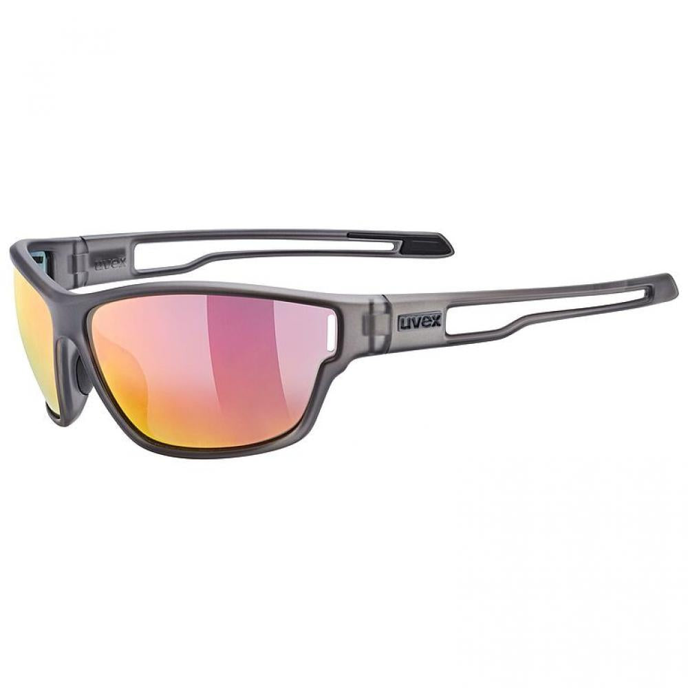 uvex Sportstyle 806 Sportbrille smoke matt mirror red - S3, 100% UV-Schutz, Soft-Nasenpads