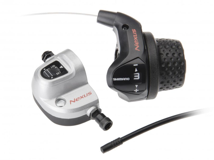 Shimano Nexus SL-3S41 Drehgriffschalter für 3-Gang Nabenschaltungen mit Schalteinheit und Kabel.