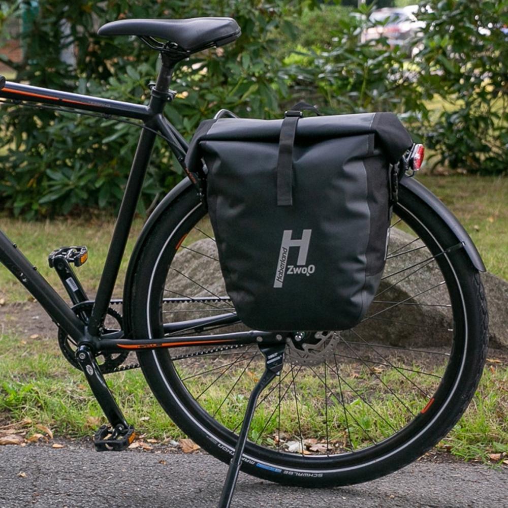 Haberland Einzeltasche H2O schwarz Paar - wasserdichte Fahrradtasche für Alltag und Tour