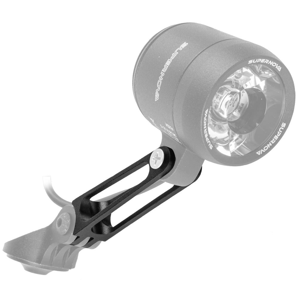 M-Wave QRIR Extender Lampenhalter, CNC-gefrästes Aluminium, schwarz, kompatibel mit QRIR Spacer und Aheadkappe
