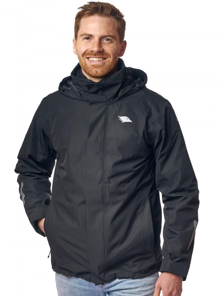 Valkental Jacke 3in1 Smart Jacket wasserdichte Jacke mit Fleece Zipp-In Herren M schwarz