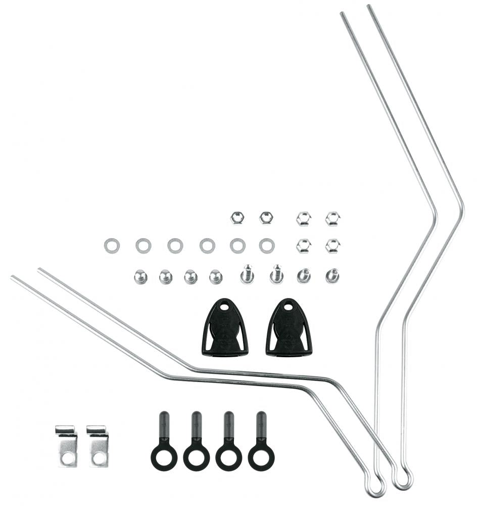 SKS Vorderrad V-Strebenset für Bluemels Schutzbleche an Suntour Federgabeln, inklusive gewinkelter 3,4 mm Streben und Befestigungsmaterial, passend für 35-65 mm Schutzbleche