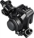 Schwarzer SHIMANO BR-M375 mechanischer Bremssattel für Fahrrad-Scheibenbremsen.