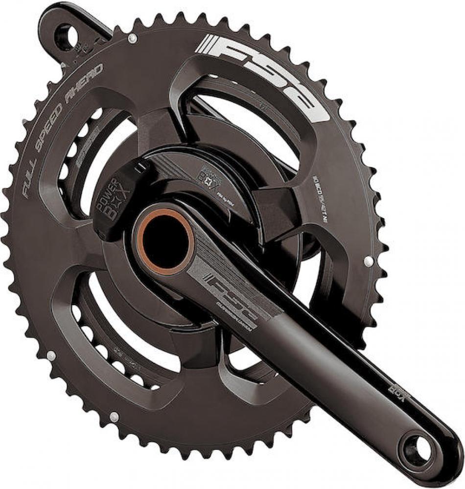 FSA Leistungsmesskurbel Powerbox Road Alloy 2x 175 mm Schwarz - präzise Wattmessung für Rennrad
