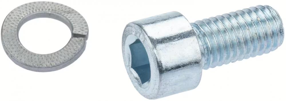 Pletscher Innensechskantschraube M10 x 20 - verzinkte Stahlschraube mit Federring, robustes Ersatzteil für Pletscher Ständer und Zubehör, silber