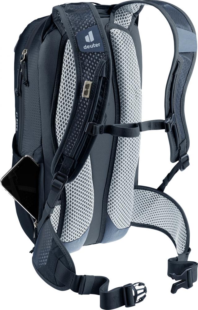 Deuter Race 12 Fahrradrucksack 12L Schwarz - Leichter Rucksack mit Airstripes für Radfahrer